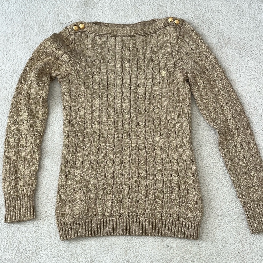Gold metallic Ralph Lauren Sweater size PS